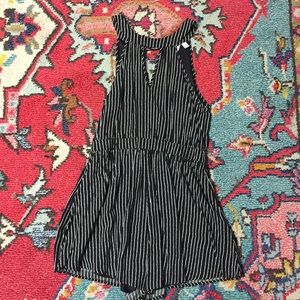 Black and white stripes romper